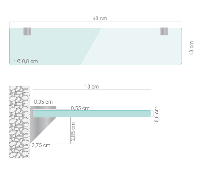 Spiegelplanchet van glas transparante