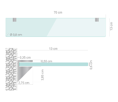 Spiegelplanchet van glas transparante