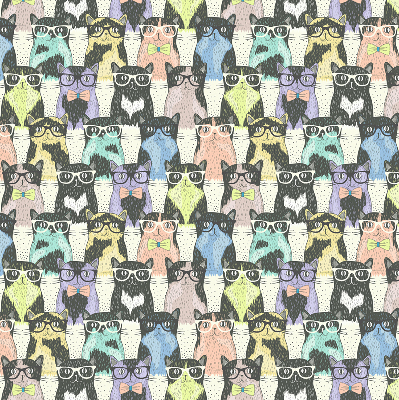 Stoffen rolgordijn met kattenprint