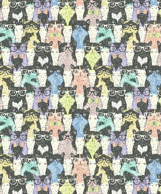 Stoffen rolgordijn met kattenprint