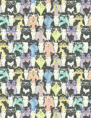 Stoffen rolgordijn met kattenprint