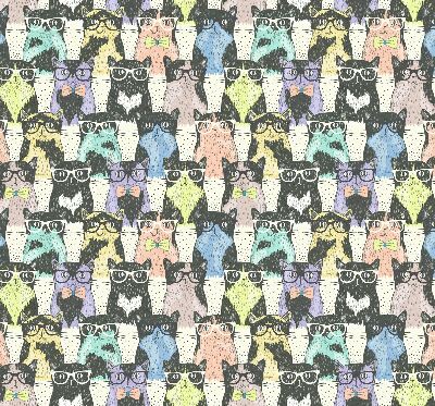 Stoffen rolgordijn met kattenprint