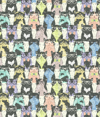 Stoffen rolgordijn met kattenprint
