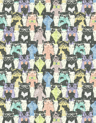 Stoffen rolgordijn met kattenprint