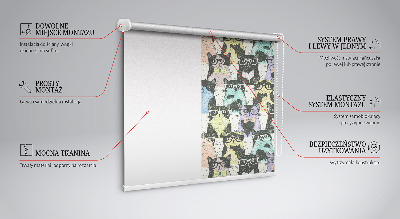 Stoffen rolgordijn met kattenprint