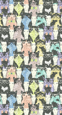 Stoffen rolgordijn met kattenprint