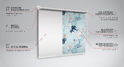 Rolgordijn voor raam in blauwe natuurprint
