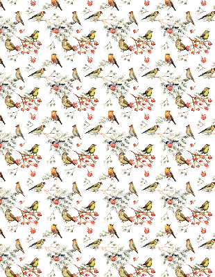 Binnengordijn met vogels op de takken