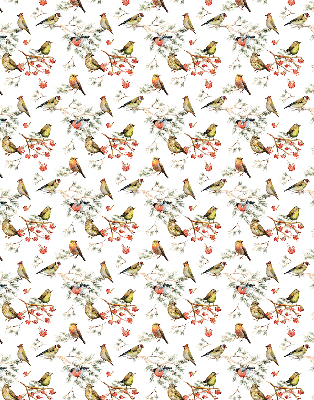 Binnengordijn met vogels op de takken