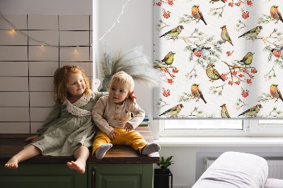 Binnengordijn met vogels op de takken