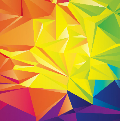 Binnenrolgordijn voor raam in kleurrijk origami-patroon