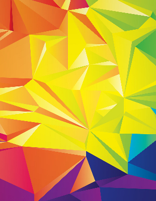 Binnenrolgordijn voor raam in kleurrijk origami-patroon