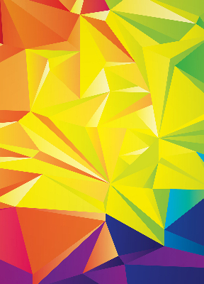 Binnenrolgordijn voor raam in kleurrijk origami-patroon