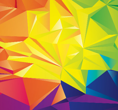 Binnenrolgordijn voor raam in kleurrijk origami-patroon
