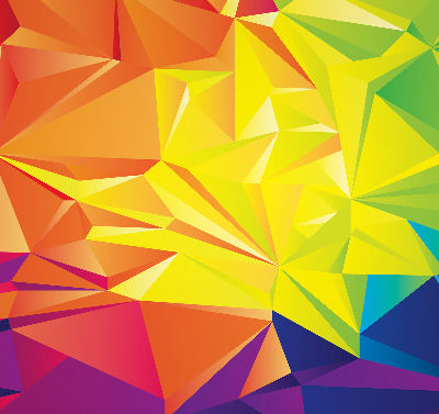 Binnenrolgordijn voor raam in kleurrijk origami-patroon