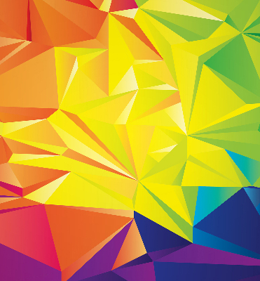 Binnenrolgordijn voor raam in kleurrijk origami-patroon