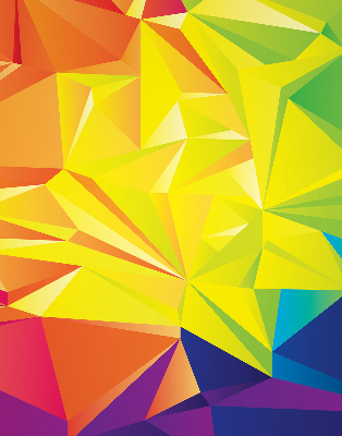 Binnenrolgordijn voor raam in kleurrijk origami-patroon