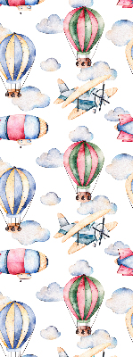 Stoffen rolgordijn met luchtschepen en ballonnen