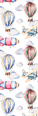 Stoffen rolgordijn met luchtschepen en ballonnen