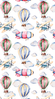 Stoffen rolgordijn met luchtschepen en ballonnen