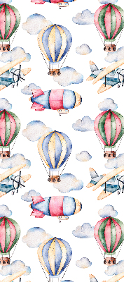 Stoffen rolgordijn met luchtschepen en ballonnen