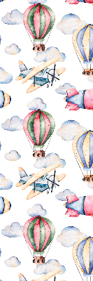 Stoffen rolgordijn met luchtschepen en ballonnen