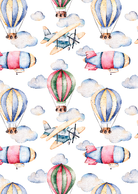 Stoffen rolgordijn met luchtschepen en ballonnen