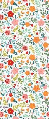 Binnenrolgordijn voor raam met geschilderde bloemen