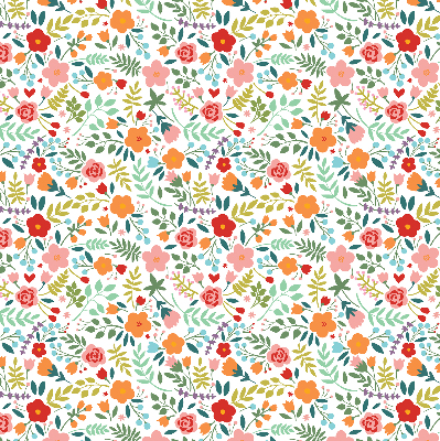 Binnenrolgordijn voor raam met geschilderde bloemen