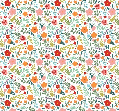 Binnenrolgordijn voor raam met geschilderde bloemen