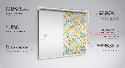 Stoffen rolgordijn met bloemenprint