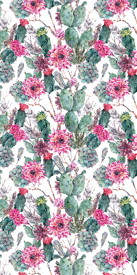 Binnengordijn in cactusbloemprint