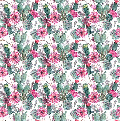 Binnengordijn in cactusbloemprint