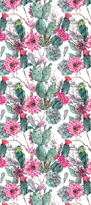 Binnengordijn in cactusbloemprint