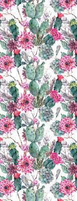 Binnengordijn in cactusbloemprint