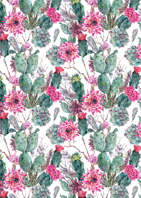 Binnengordijn in cactusbloemprint