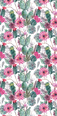 Binnengordijn in cactusbloemprint
