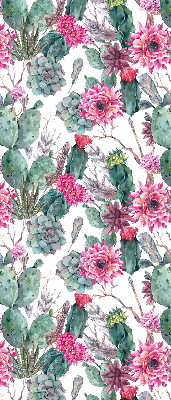 Binnengordijn in cactusbloemprint