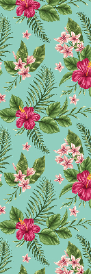 Stoffen rolgordijn met exotische plantenmotief