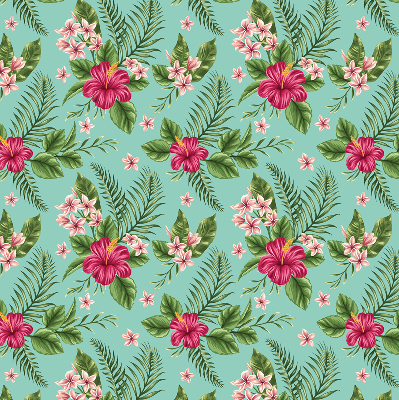 Stoffen rolgordijn met exotische plantenmotief