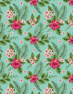 Stoffen rolgordijn met exotische plantenmotief