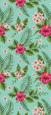 Stoffen rolgordijn met exotische plantenmotief