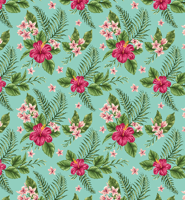 Stoffen rolgordijn met exotische plantenmotief