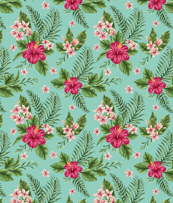 Stoffen rolgordijn met exotische plantenmotief