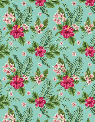 Stoffen rolgordijn met exotische plantenmotief