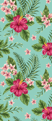 Stoffen rolgordijn met exotische plantenmotief