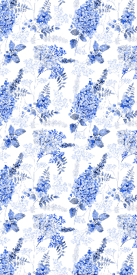Binnenrolgordijn in blauwe bloemenprint voor raam