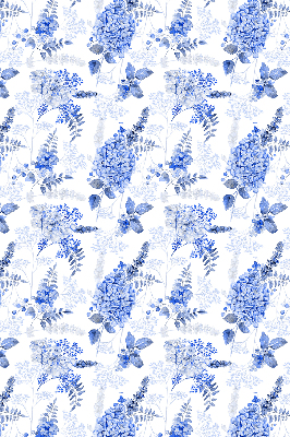 Binnenrolgordijn in blauwe bloemenprint voor raam
