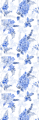 Binnenrolgordijn in blauwe bloemenprint voor raam