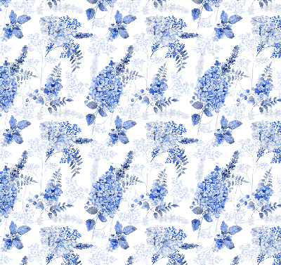 Binnenrolgordijn in blauwe bloemenprint voor raam